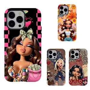 Y2K B-B-bratz Doll Art Phone Case,Retro Aesthetic Protective Cover,Suitable for iPhone 17/16/15/14/13/12/11 Pro Max/Plusand Samsung Galaxy S23-25