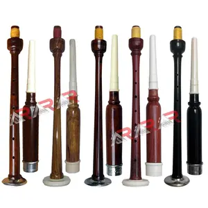Rosewood Practice Chanter Natural Color with 2 Free Reeds Imitation Ivory Mounts
