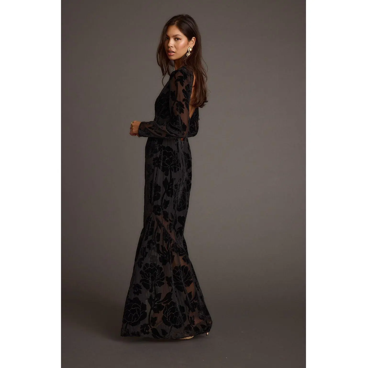 black wrap maxi dress Black Side Ruched Maxi Dress With Slit