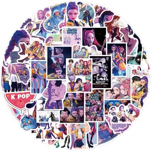 55Pcs Demon Movie Hunters Stickers for Water Bottles Korean Idol Stickers for Boys Teens Adults Waterproof Vinyl Stickers Bulk for Skateboard Luggage Laptops Bumper Theme Party Supplies (Grey)