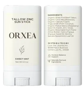 ORXEA Balm 2 Pack Tallow Zinc Sun Stick Sweet mint 0.5 Oz each