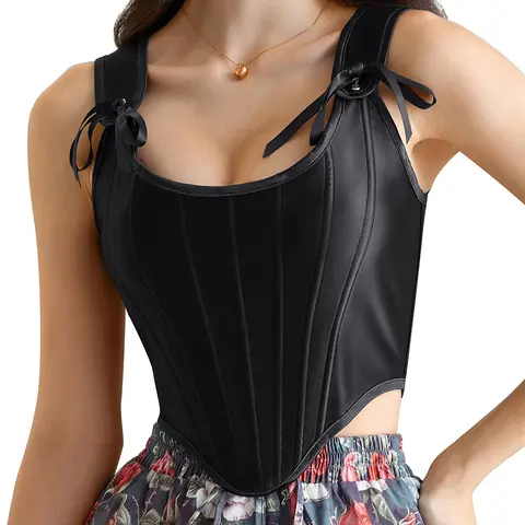 Grace Karin Women's Renaissance Boned Overbust Corset Bustier Top - Adjustable Elastic, Polyester Blend, Lace-Up, Figure-Flattering Vintage Top for Renaissance Fair, Ren Faire Cosplay