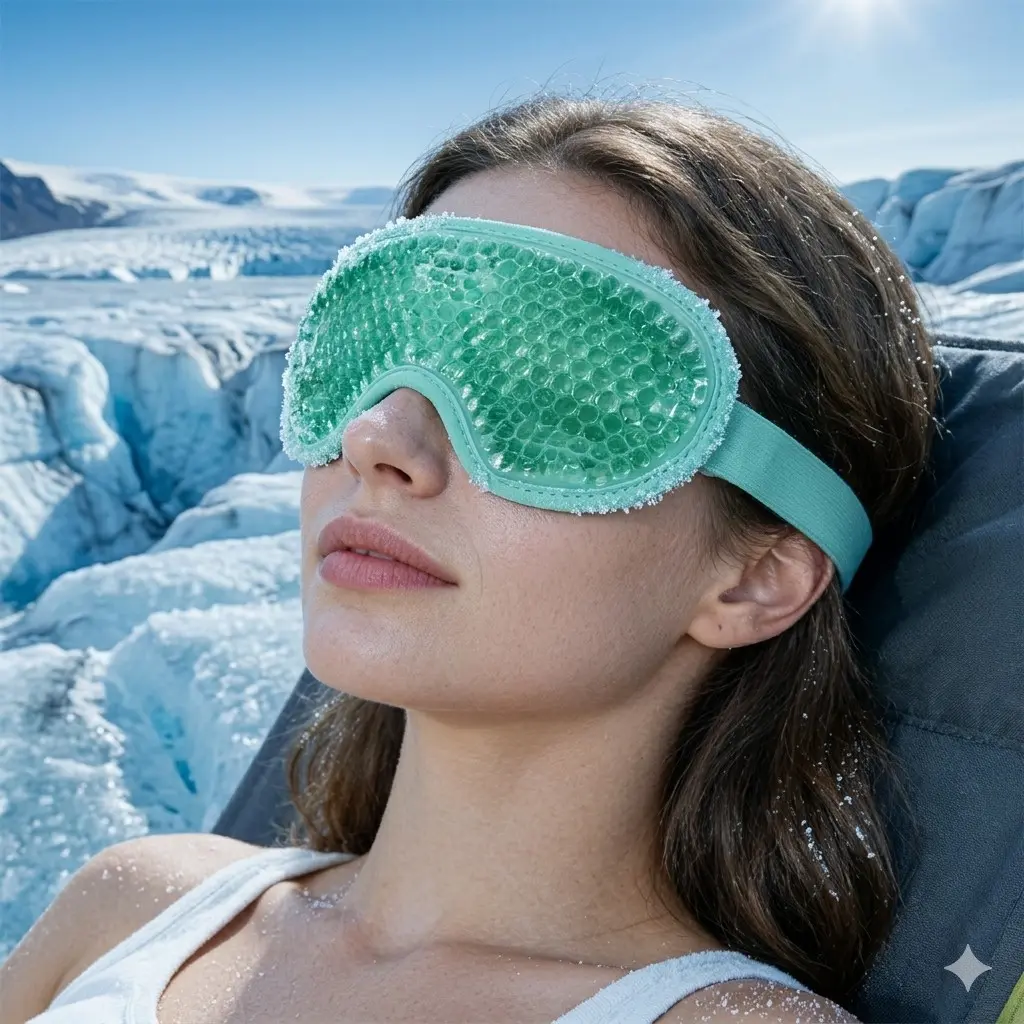 Reusable Gel Eye Mask, Cooling Sleep Patch for Under-Eye Area, Unisex Ice Pack for Face, Contains Gel Beads, Suitable for All Genders, Sleeping Mask, Eyemasks