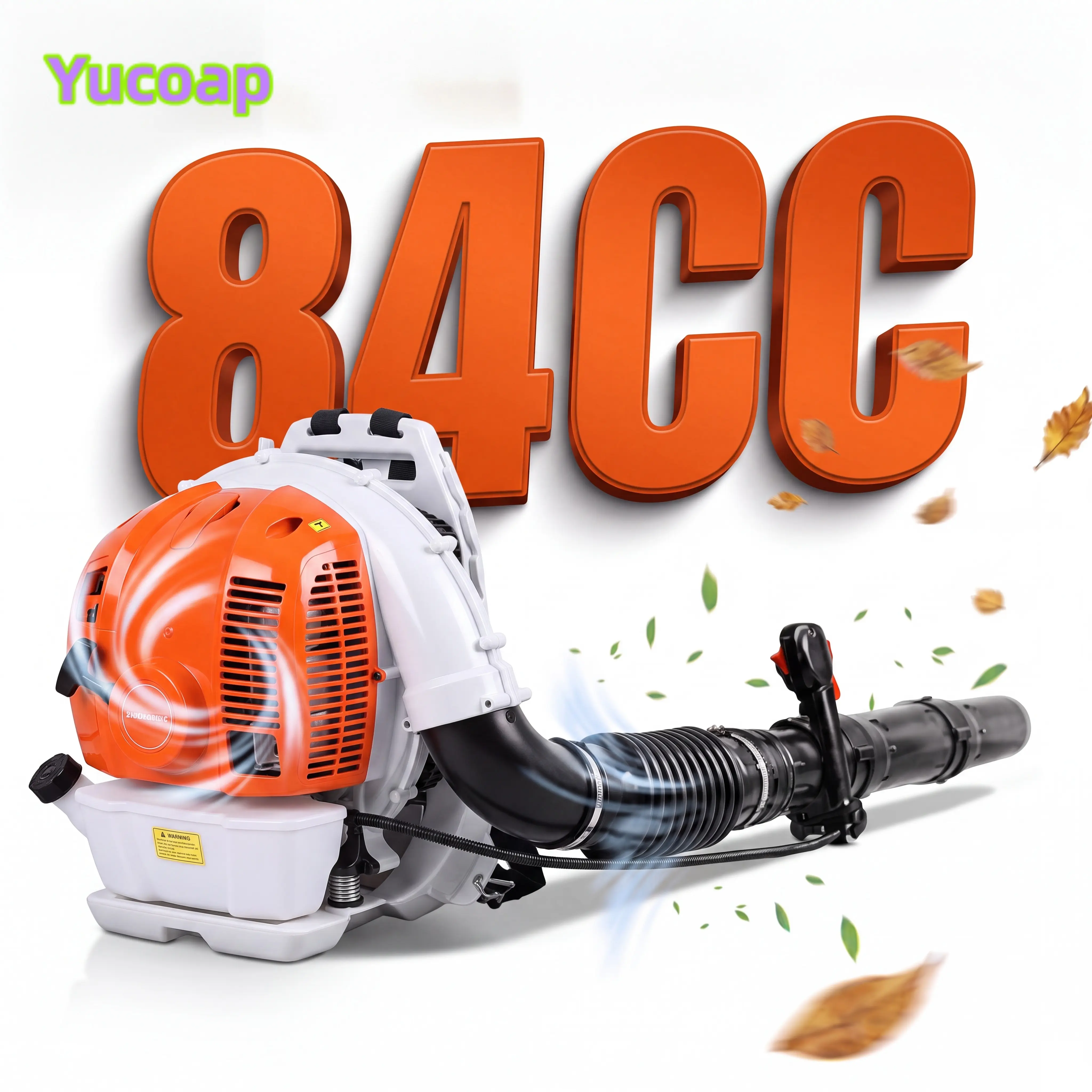 YUCOAP 84CC 2-Stroke Gas Powered Backpack Leaf Blower, High Airflow Blower for Leaves, Snow and Yard Cleanup, Suitable for Lawn, Garden and Commercial Use