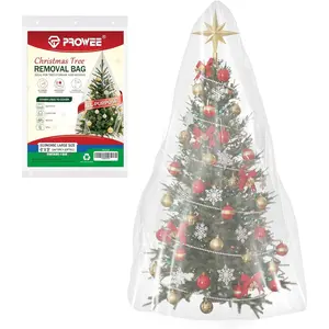 Clear Christmas Tree Bag 9 FT, Waterproof Upright Christmas Tree Cover for Storage, Moving & Disposal