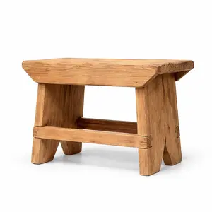 Ghanaian Wooden Kitchen Stool - Simple Design, Ideal for Home