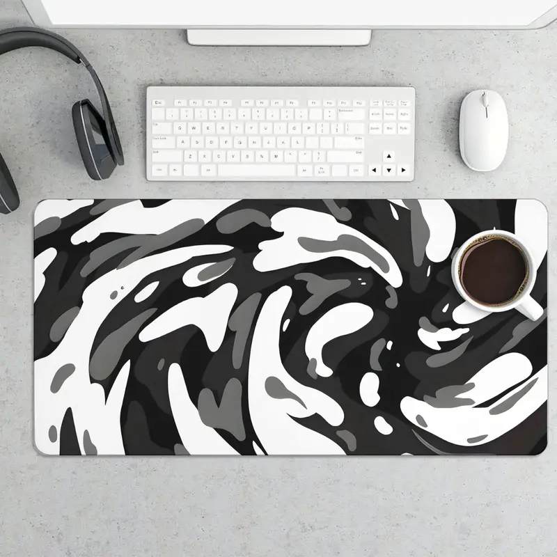 Large Abstract Twisted Swirl Digital Print Mouse Pad for Gaming and Office Use with Enhanced Precision and Stylish Design