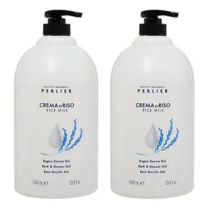 Perlier Rice Milk 1L Bath and Shower Gel 2-pack