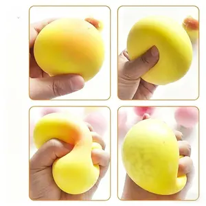 Sunny Yellow Peach Squishy Toy, Ultra-Soft Slow-Rising Stress Relief Ball, Hyper-Realistic Juicy Yellow Peach Design, Cloud-Like Mochi Texture, Satisfying Sensory Fidget Toy for Relaxation, Aesthetic Desk Decor
