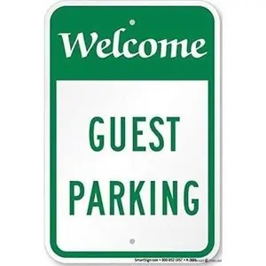New Aluminum Sign Welcome, Guest Parking Sign Road Sign|Indoor And Outdoor Wall Decoration Garage Street Yard Metal Tin Sign 8x12 inches