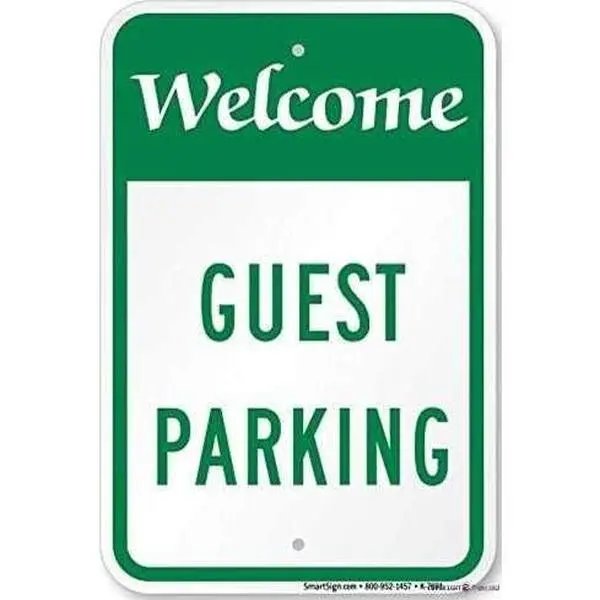 New Aluminum Sign Welcome, Guest Parking Sign Road Sign|Indoor And Outdoor Wall Decoration Garage Street Yard Metal Tin Sign 8x12 inches