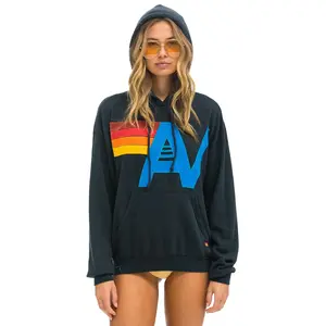 LOGO STITCH PULLOVER RELAXED HOODIE - CHARCOAL