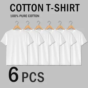 Men's Classic Short Sleeve Tee Multipack, 100% Cotton Breathable Round Neck Shirts, Summer Clearance Basic Casual Wea