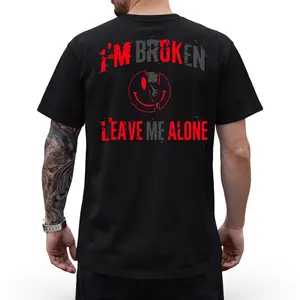 Edgy Broken Smile Graphic Tee - I'm Broken Statement Shirt For Men & Women