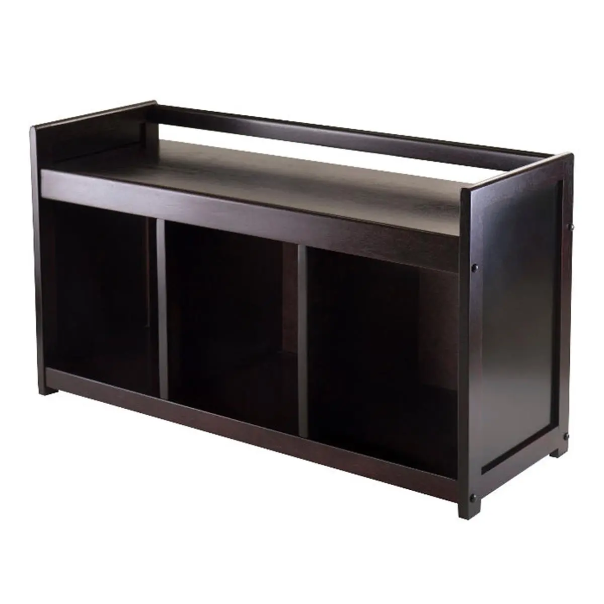 Winsome Trading  Addison Storage Bench with 3-section - Dark Espresso