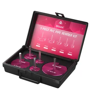 5 Piece Pipe Reamer Kit, Fitting Saver, Pipe Reamer, Reamer ABS CPVC pvc Pipe socket spring tool PVC Pipe rement Pipe Wrench Set Mechanical Tool Set