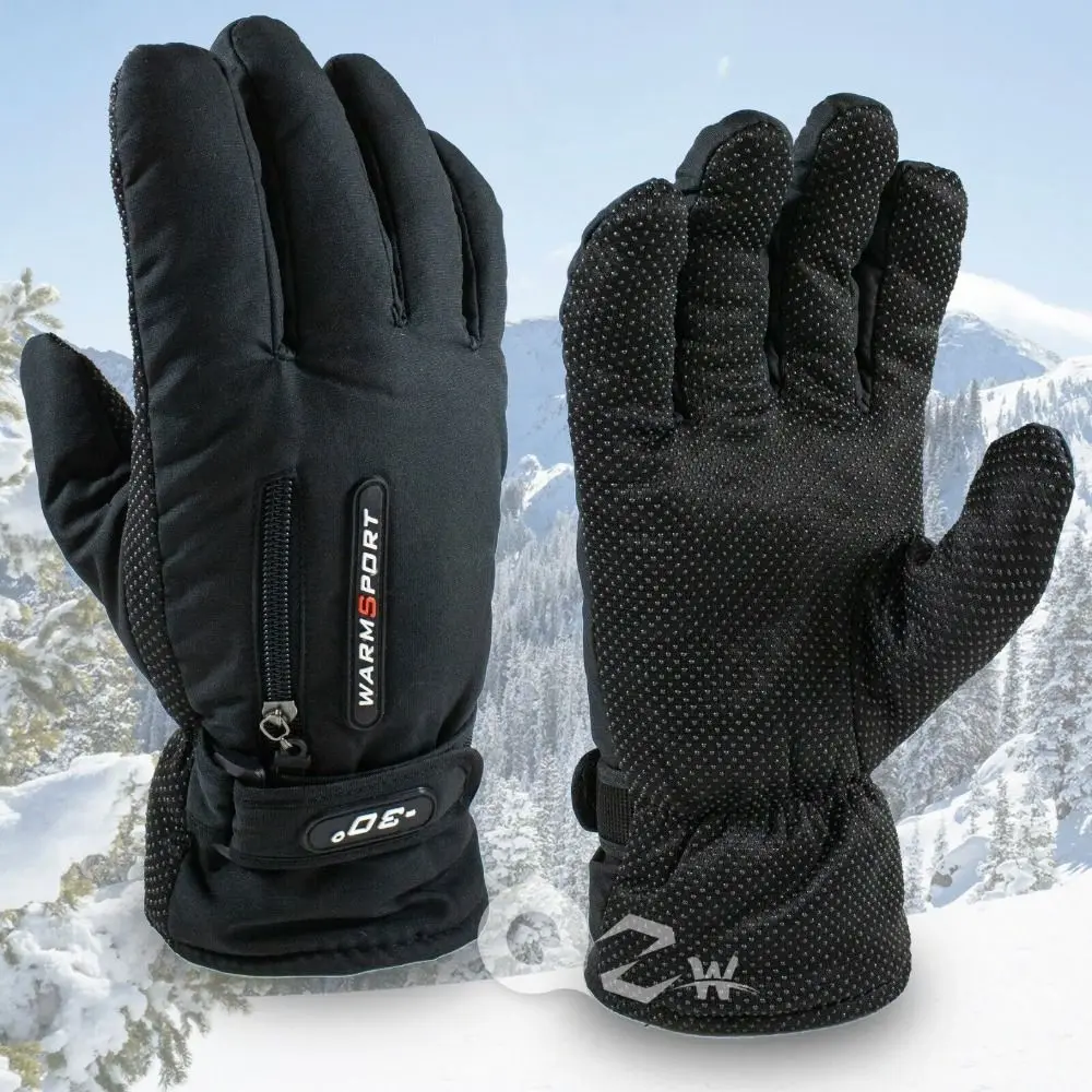 Men's Leather Heat Insulating Cleaning Gloves - Waterproof, Windproof, Touchscreen-Enabled, Reinforced Grip, Flexible Palm, Lightweight, Zip Pocket Ski Gloves for Cold Weather Driving (Home Care Supplies)