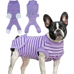 Dog Recovery Suit, Surgical Recovery Suit for Male Female Dogs Cats Spayed Onesie After Surgery, Dog Post Surgery Suit Anti Licking & Biting Surgical Shirt with Pee Hole，Purple XX-Large