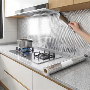 Must-Have Kitchen Accessory: Oil-Proof Aluminum Foil Sticker for Stove Backsplash! ✨ Installation