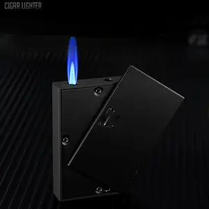 Poker Style Lighter, Windproof Blue Flame, Refillable, Compact Design, Cool Gift for Men and Women
