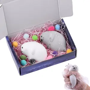 Anboor 2 PCS Seal Squishies Toy, Soft Animal Squeeze Fidget Toys Stress Relief Stress Balls for Kids Adults Autism Birthday Gifts (Seal)