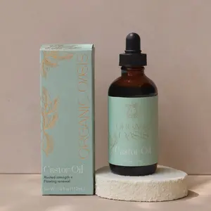 Organic Castor Oil - Cold Pressed Hexane Free Pure Body Care Comfort, Organic Oasis Brand Cosmetic Moisturizing Nourishing