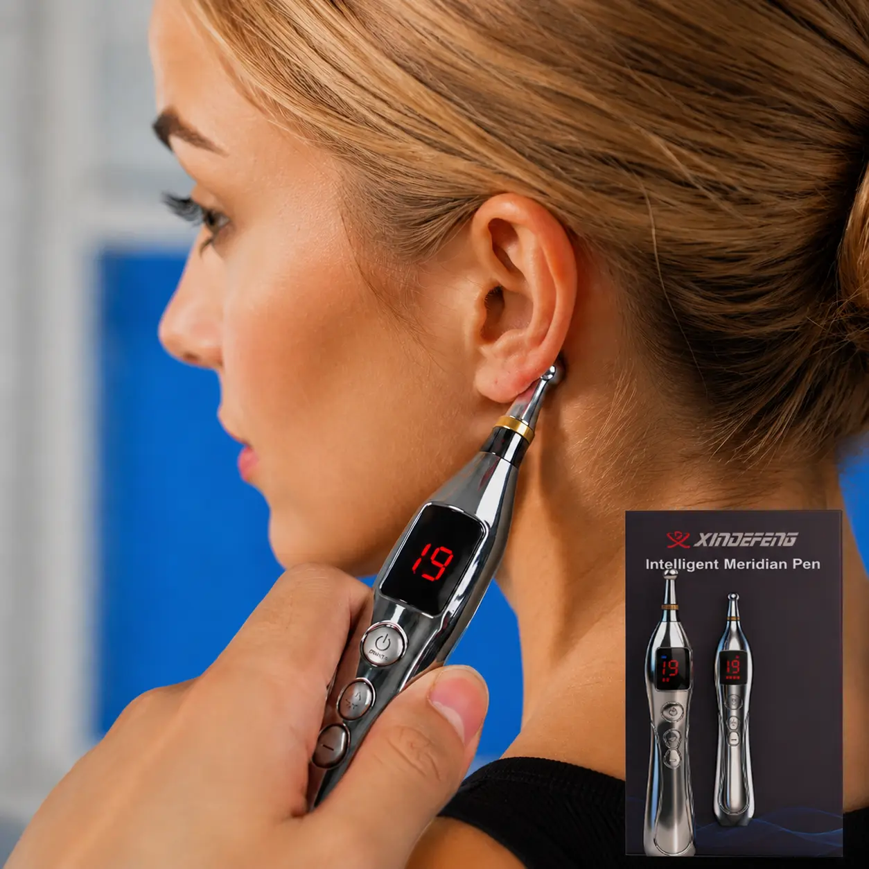 Rechargeable Smart Meridian Pen with 5 Heads – Auto Point Detection Therapy Device- Rechargeable Smart Meridian Pen with 5 Interchangeable Heads, Auto Point Location, Cordless 2-Hour Therapy for Neck, Shoulder, Waist,