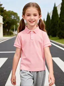 Classic Solid Color Short Sleeve Pol Shirt, Unisex Neutral Design, Soft Stretch Fabric, Comfortable Casual Wear, Outdoor College Style