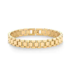 Women's Stainless Steel Chunky Watch Strap Chain Bracelet For Women & Men & Girls