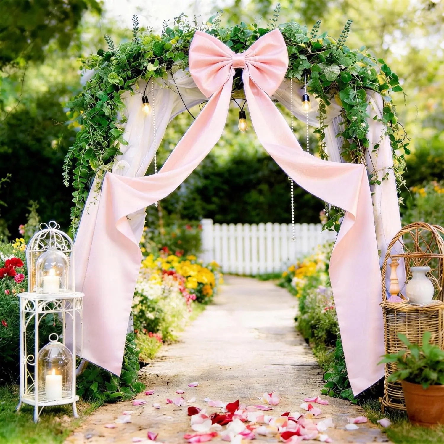 Extra Long Satin  Bow for  Room Decor,70x20 Inch Bow Wall Decor for Valentine's Day Bachelorette Bridal Shower Wedding Birthday Christmas Decorations