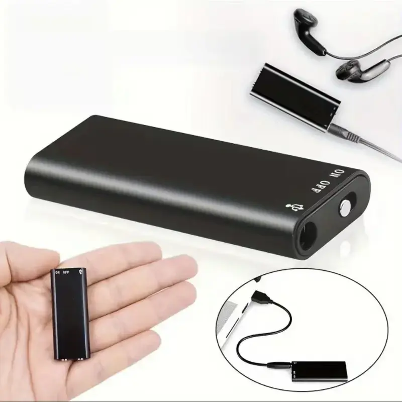 Professional Smart Voice Recorder - 8GB High-Definition Noise-Canceling, Compact UK-Type Rechargeable MP3 Player, Ultra-Thin Portable Recording Pen with Charging Cable for Business Meetings, Sharp Audios Capture
