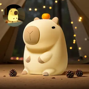 Cartoon Capybara Design Night Light,Squishy night light,USB Rechargeable Animal Shaped Night Light,Portable Touch Control Light For Bedroom,Living Room,Office,Suitable for Baby, Toddler, Girl Gift【outdoorfun】
