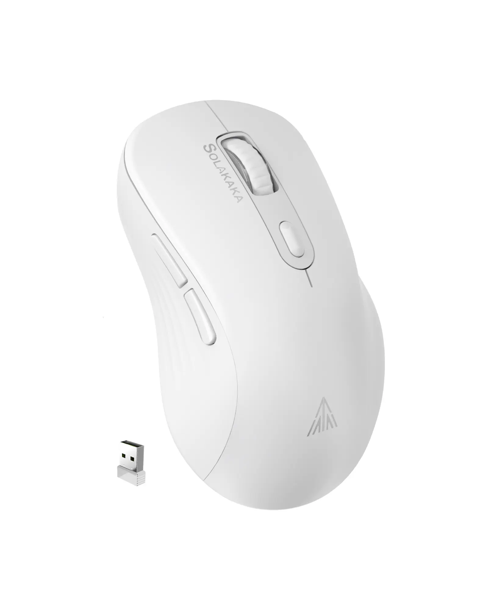 SOLAKAKA SM66 Wireless Mouse, Silent Bluetooth Mouse, 2.4G Rechargeable Computer Mouse with 5 Adjustable DPI for Laptop, PC, Mac, Office Lightweight Design