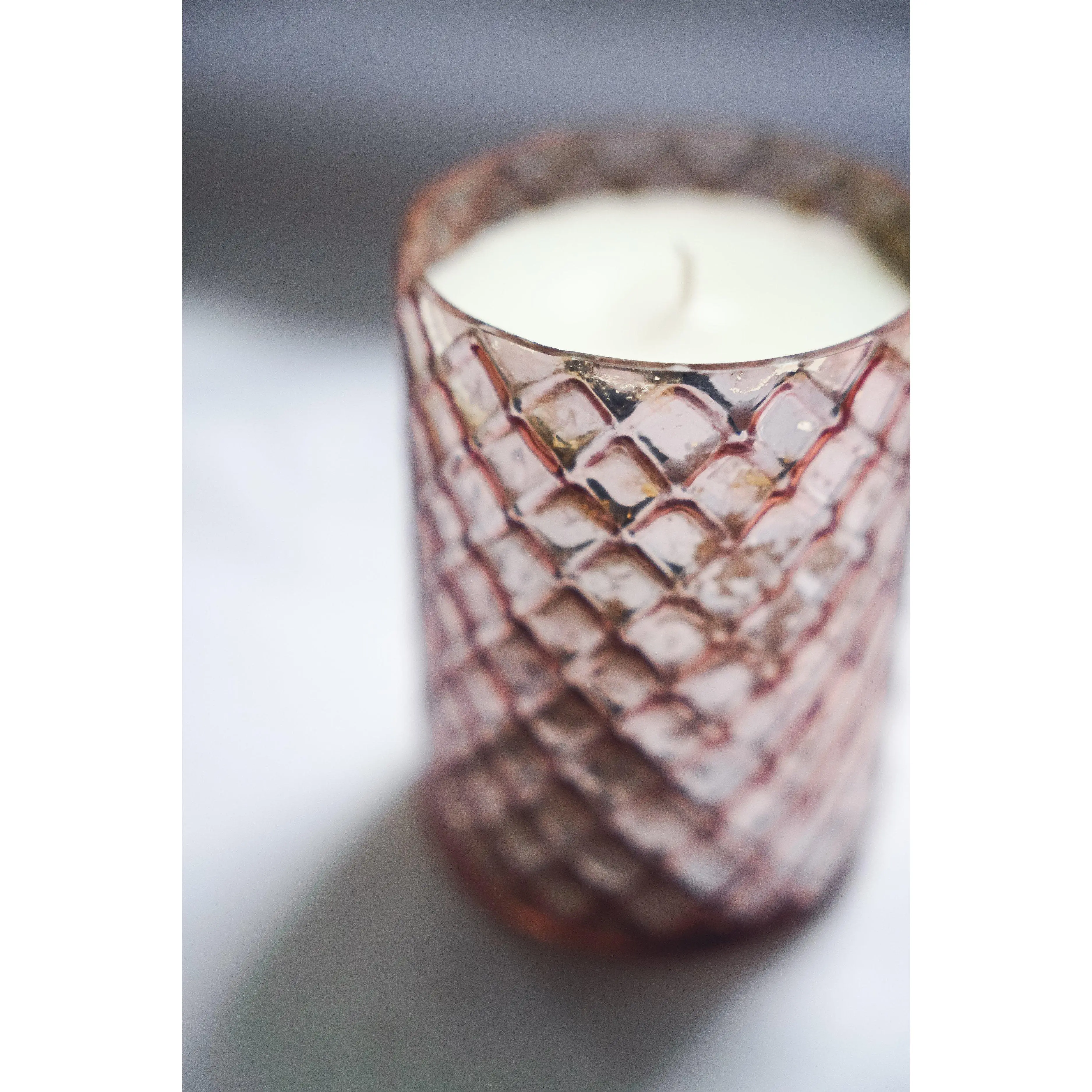 Peppermint Bliss Candle - 13 oz Vintage Pink Striped Container - Candied Mint Scent - 65 Hour Burn Time - Refreshing Cool Sweetness & Sugary Warmth