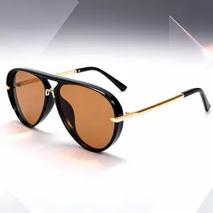Aviation Sunglasses Women Brand Designer Pilot Sun Glasses Uv400 Simple Fashion Suitable Shades Gold Trim Black Frame Unisex summervibes