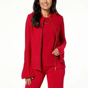 MarlaWynne WynneCollection Sweater Knit Jacket with Godet Detail