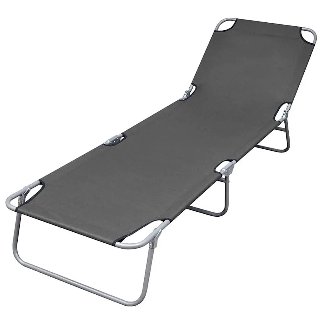 vidaXL Patio Lounge Chair Folding Sunlounger Outdoor Poolside Sunbed Steel 3005314