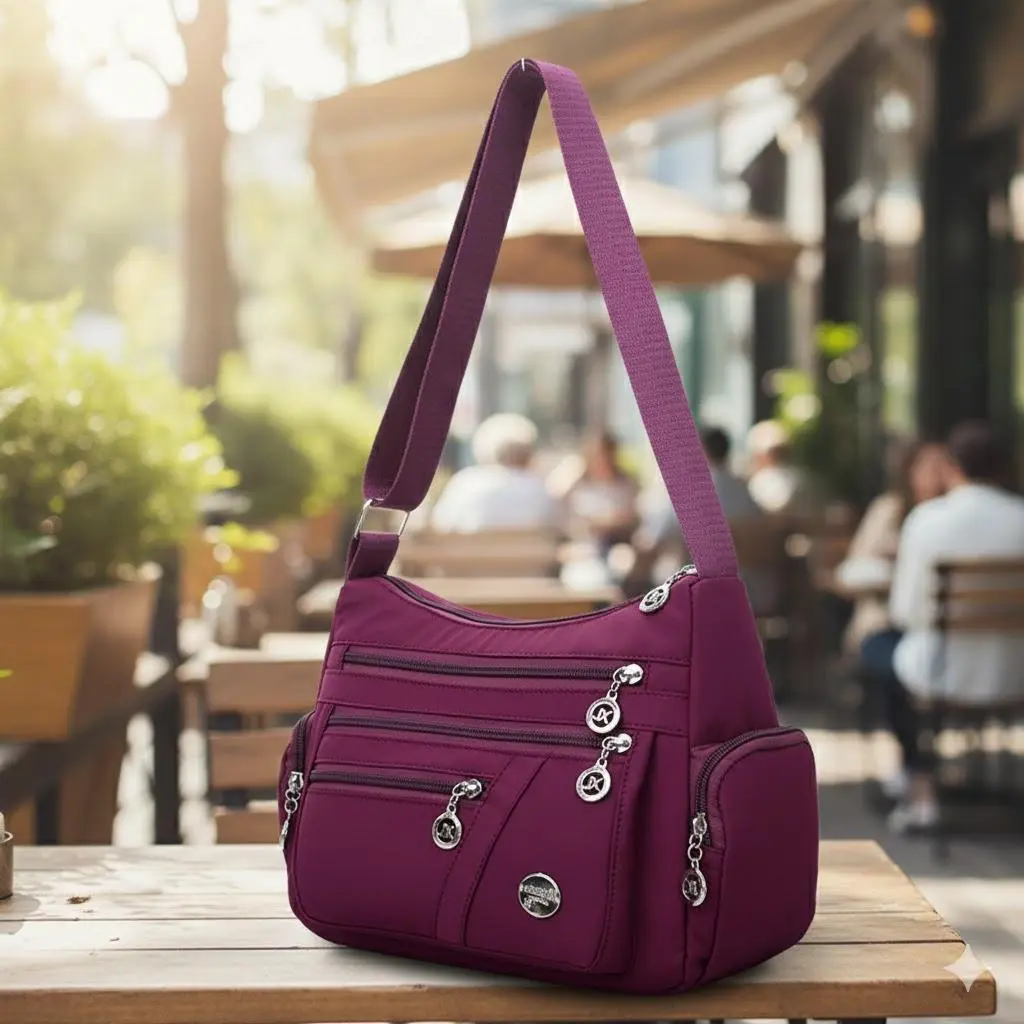 Women's Water-Resistant Oxford Messenger Bag, Crossbody with Multiple Pockets, Magnetic Closure, Lightweight Anti-Scratch Commuter Handbag, Fashion Crossbody Handbag for Travel Shopping, Cross Body Bags, Crossbody Purses