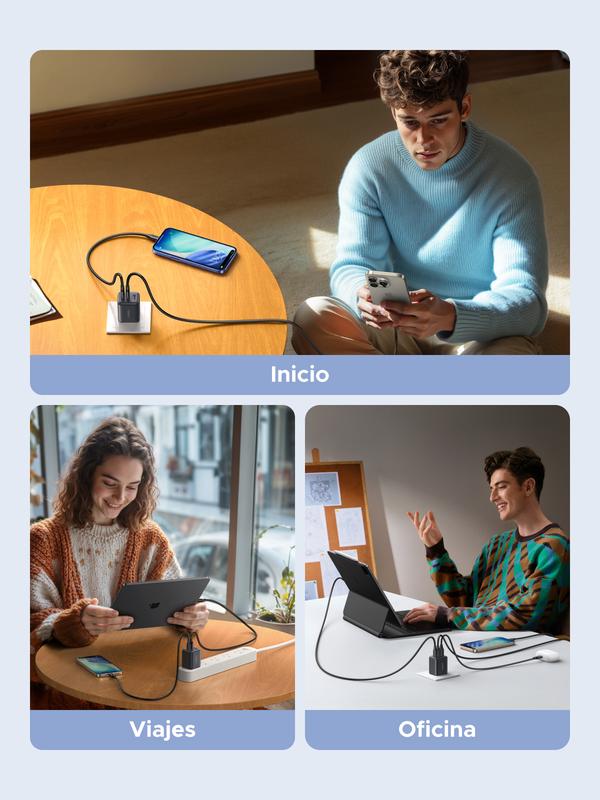 UGREEN 30W 2C1A/20W 1C1A GaN PPS Compact Fast Wall Charger Block USB-C Power Adapter for iPhone Galaxy S25/S24/S23 with Free Gift US Plug 2 USB C + 1 USB A，TikTokShopHolidayHaul