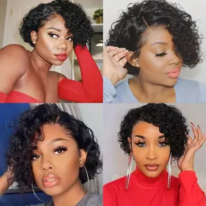Gabrielle Hair Pixie Cut Wig Human Hair 13X1 Lace Frontal Wigs Human Hair Short Bob Human Hair Wigs For Women Lace Front Human Hair Wig FallFreshness TikTokShopBlackFriday