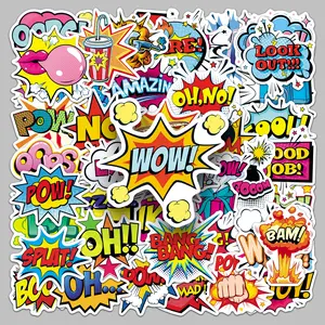 50pcs explosive cartoon cool trend personality decoration suitcase office desk water cup notepad stickers Sticker Packs