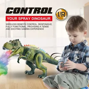 Kids Electric Dinosaur Remote Control Toy, Walking, Dancing Lights, Spray Modes, Unisex, Ages 4+, Requires Aa Batteries