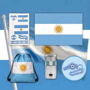 2026 Argentina National Flag Football Kit 5Piece Set National Flag Sports Merchandise, Drawstring Bag, Whistle, Face Paint/Temporary Tattoos USA-Canada-Mexico Matchday