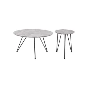 Kerris Coffee Table Set (2-Piece) Gray & Black