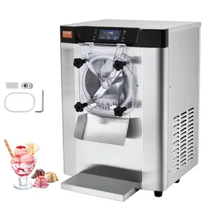 VEVOR Commercial Ice Cream Machine, 12 L/H Yield, 1713W Single Flavor Countertop Hard Serve Ice Cream Maker, 4.5L Stainless Steel Cylinder, LED Panel Auto Clean Pre-cooling, for Restaurant Snack Bars
