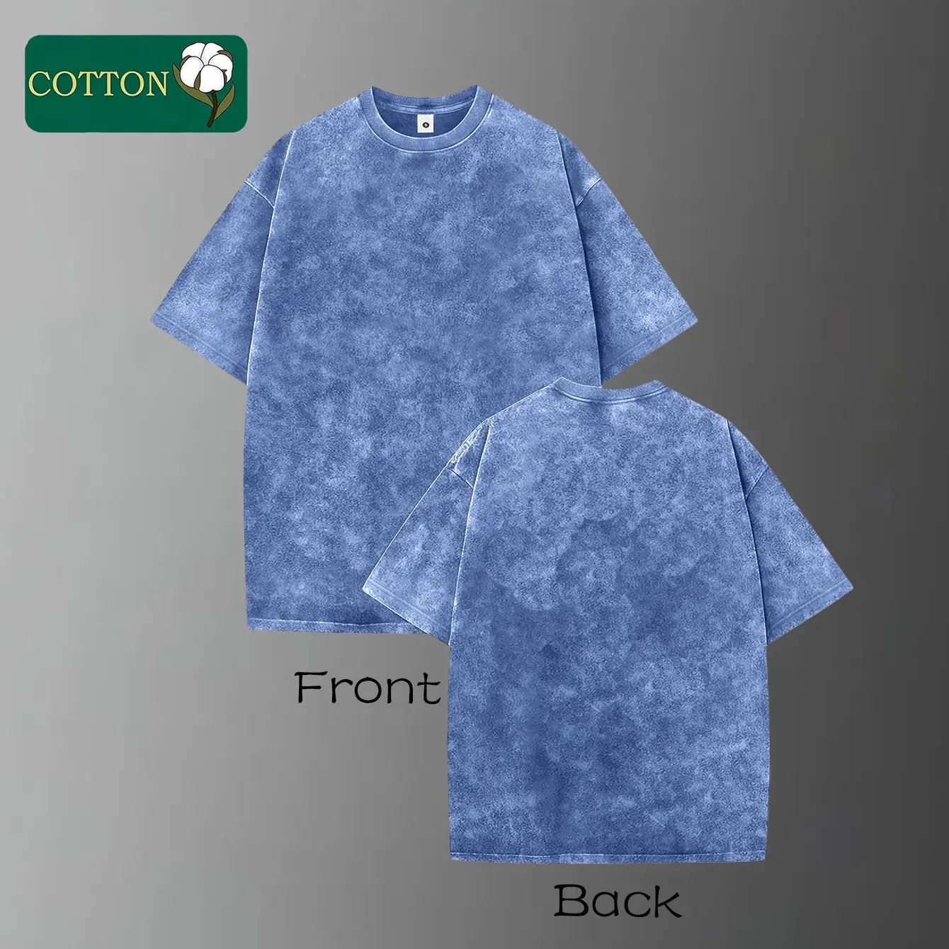 Large blue floral print