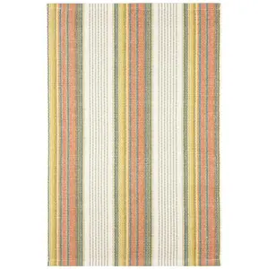 Sloane Stripe Sprout Handwoven Cotton Rug 10x14