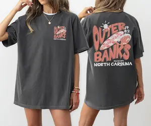 Outer Banks Comfort Colors Shirt, Coconut Girl Clothes Trendy Beachy Shirts OBX North Carolina Summer Tee, Pogue Life Surf Top Unisex Collar Garment