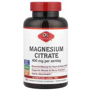 Olympian Labs Magnesium Citrate, 100 Vegetarian Capsules (133 mg per Capsule)