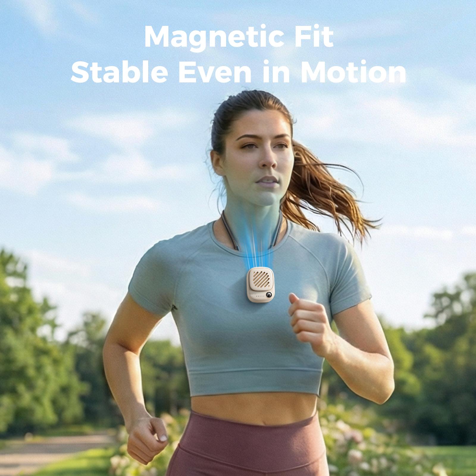Aecooly Click 01 Portable Mini Neck Fan 95g Ultra-Light & Magnetic Clip,10H Battery Life, 3-Speed Silent Wind, Tangle-Free Design-100% Authentic Summer Essential